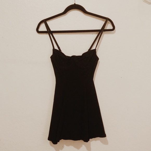 American Apparel Black bustier spandex skater