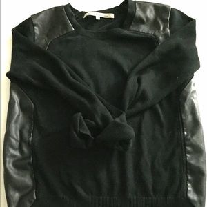 Rachel Roy leather trim sweater