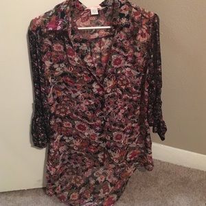Band of gypsies patterned button down shirt