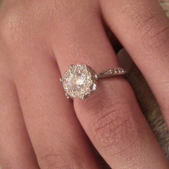Size 7 sterling silver engagement ring