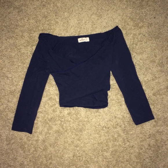 Navy Wrap Crop Top Size XS