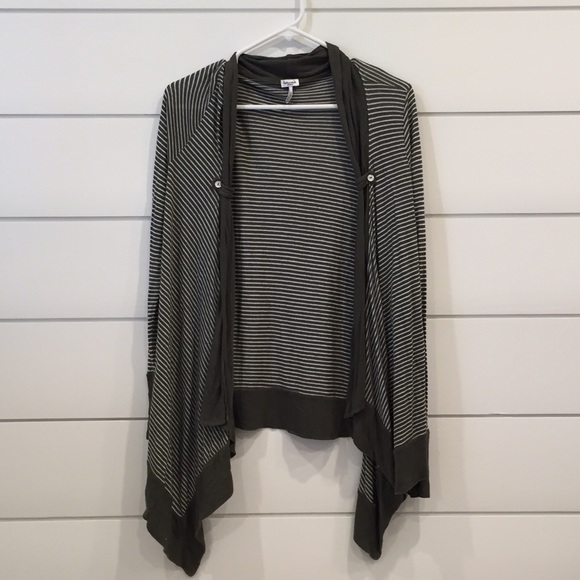 Splendid green stripe open cardigan