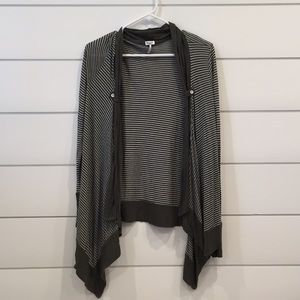 Splendid green stripe open cardigan