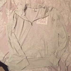 VS LOVE PINK half zip sweater