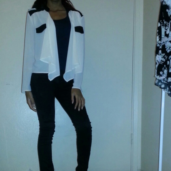 Creme & Black Blazer
