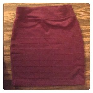 Burgundy Pencil Skirt