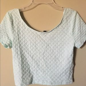 Mint green quilted pattern Crop Top