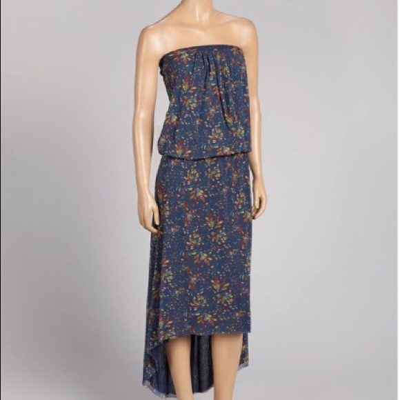 Sweet Pea Teardrop Indigo Maxi Dress