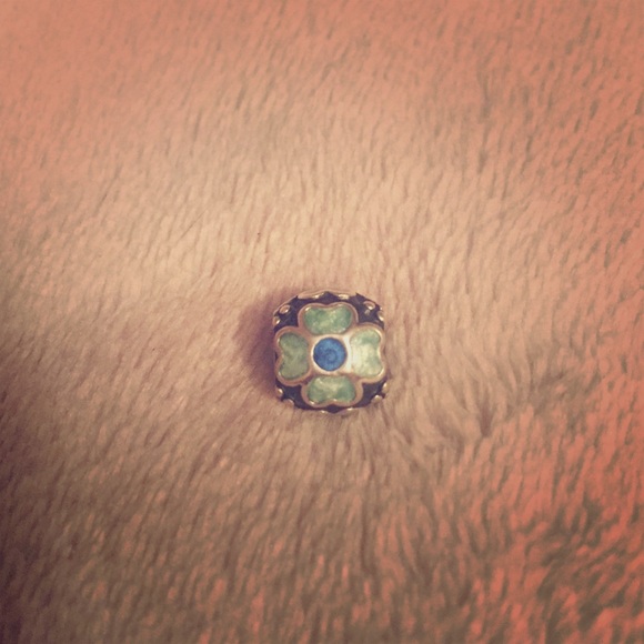 **retired** Pandora blue enamel flower charm