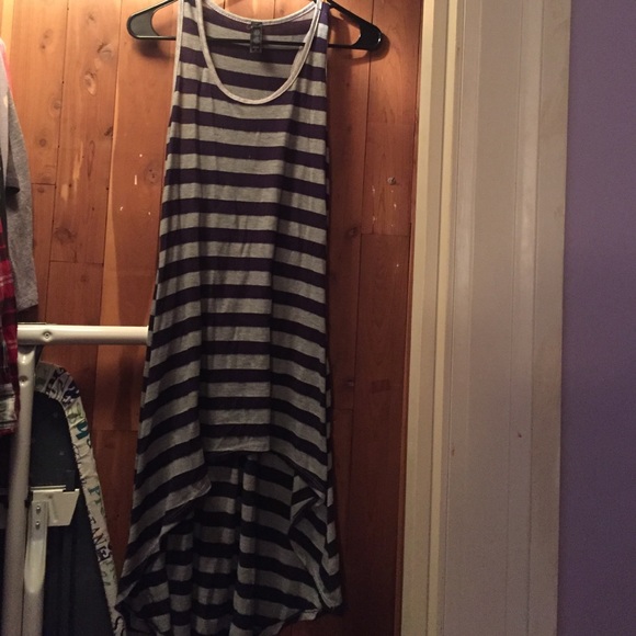 High low navy blue and grey dress