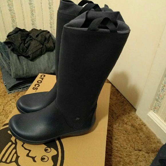 Crocs navy rainboots size 10