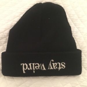 brandy melville "stay weird" beanie