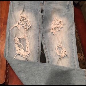 Very distressed jeans