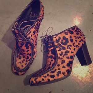 DVF Calf Hair Leopard Booties