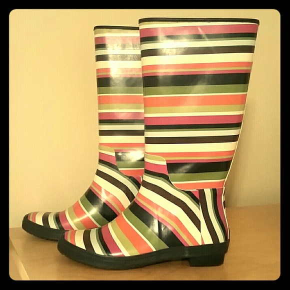 Coach Multistripe Rain Boots