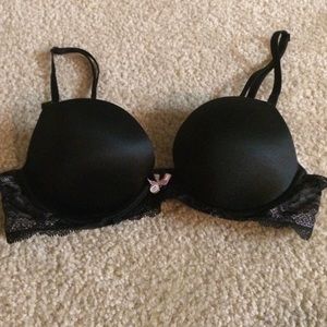 Black lace push up bra