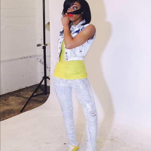 Jean sparkle jacket and pants