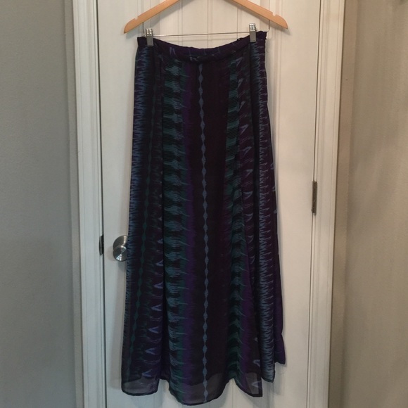 Ikat double slit maxi skirt