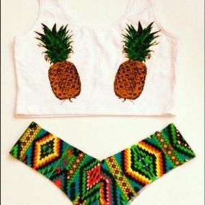 Pineapple Print Tankini Swimwear