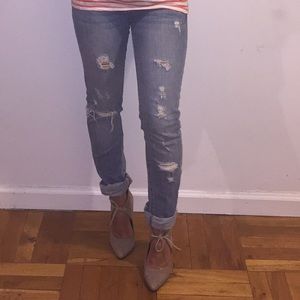 American Eagle ripped boyfriend jeans