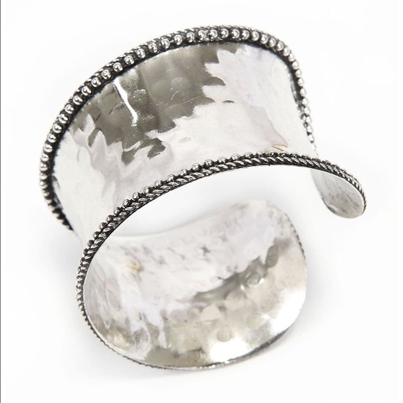 Rustic Silver Bangle - Picture 1 of 3