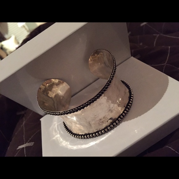 Rustic Silver Bangle - Picture 2 of 3