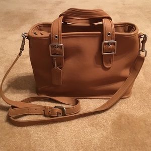 Coach leather camel satchel bag