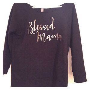 Blessed Mama graphic pullover