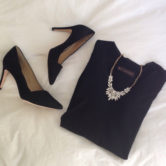 Black v-neck sweater