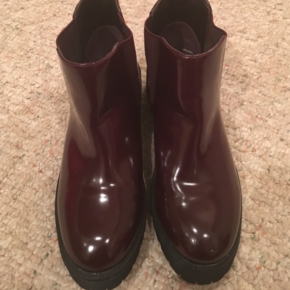 Maroon ankle boots