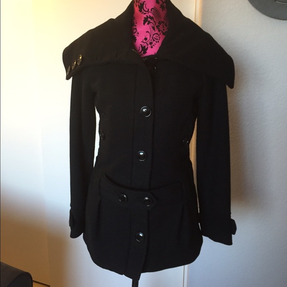 Black coat with belt