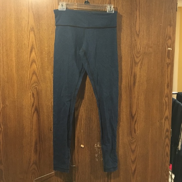 Lululemon dark gray and blue striped leggings!