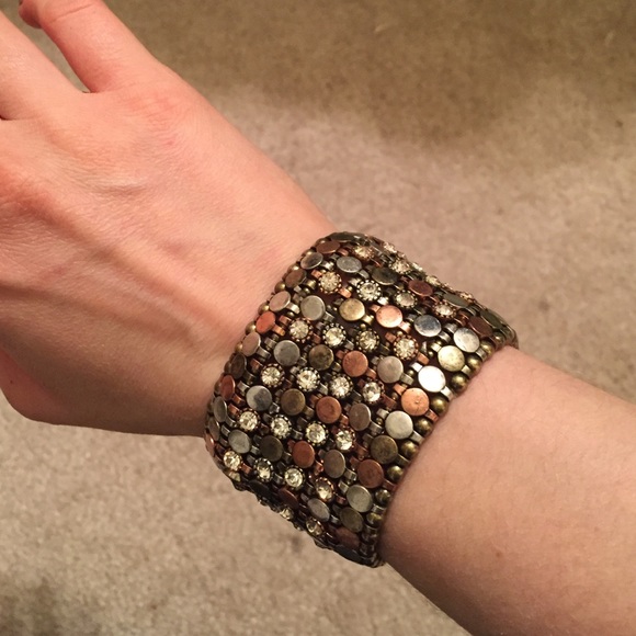 Bronze brushed gold and silver bracelet