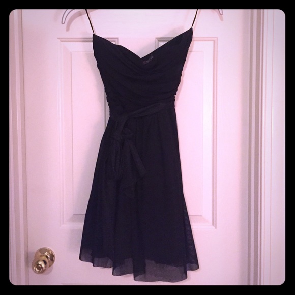 Zara strapless, tie waist dress