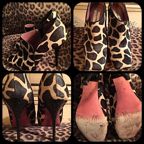 Unique European calf hair platform booties - Picture 4 of 4