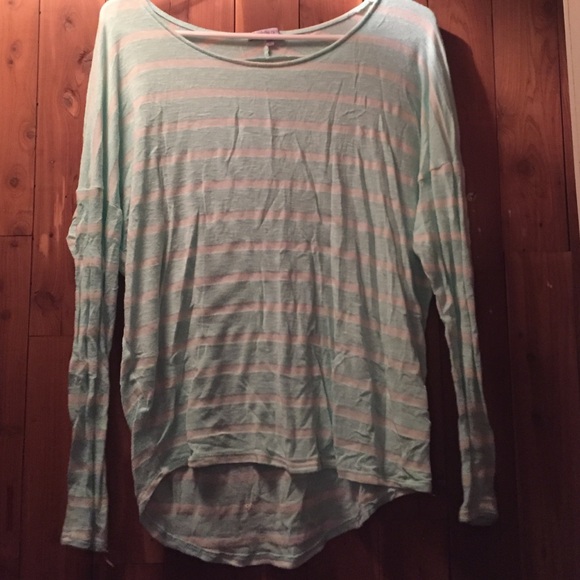 Baby blue shirt with white strips