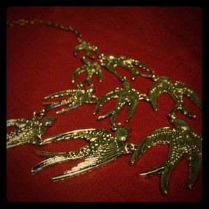 Flock of birds statement necklace