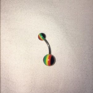 Rasta colored belly button ring