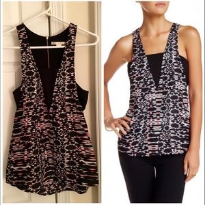 NWOT Cooper & Ella - Black Waves Printed Top