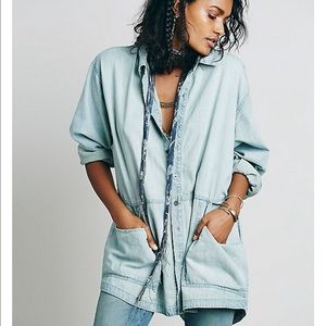 Free People Extreme Pocket button down