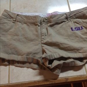 Tan woman's LSU shorts