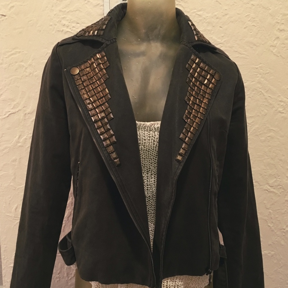 PRICE DROP- Hunter green Nikibiki Moto jacket