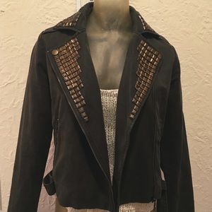 PRICE DROP- Hunter green Nikibiki Moto jacket