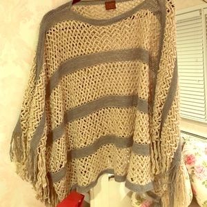 One of a Kind Striped Poncho