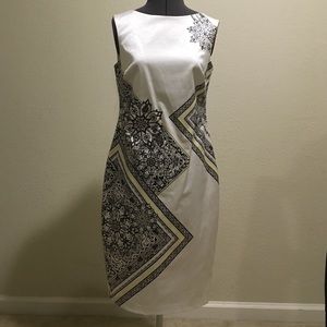 White Dress with Print Detail