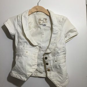 Guess white denim blazer