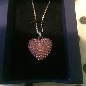 Swarovski puff heart necklace