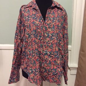 Vintage floral button-down blouse