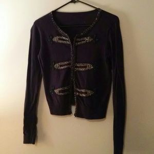 Embellished Vintage Navy Cardigan