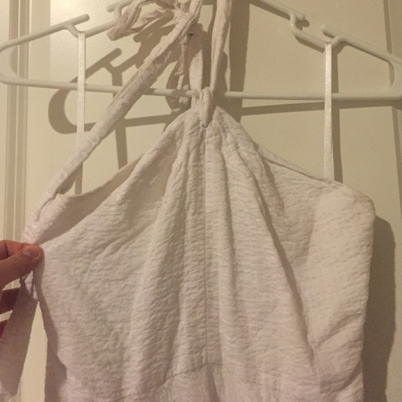 J. Crew A-line halter dress in white cotton. - Picture 2 of 4